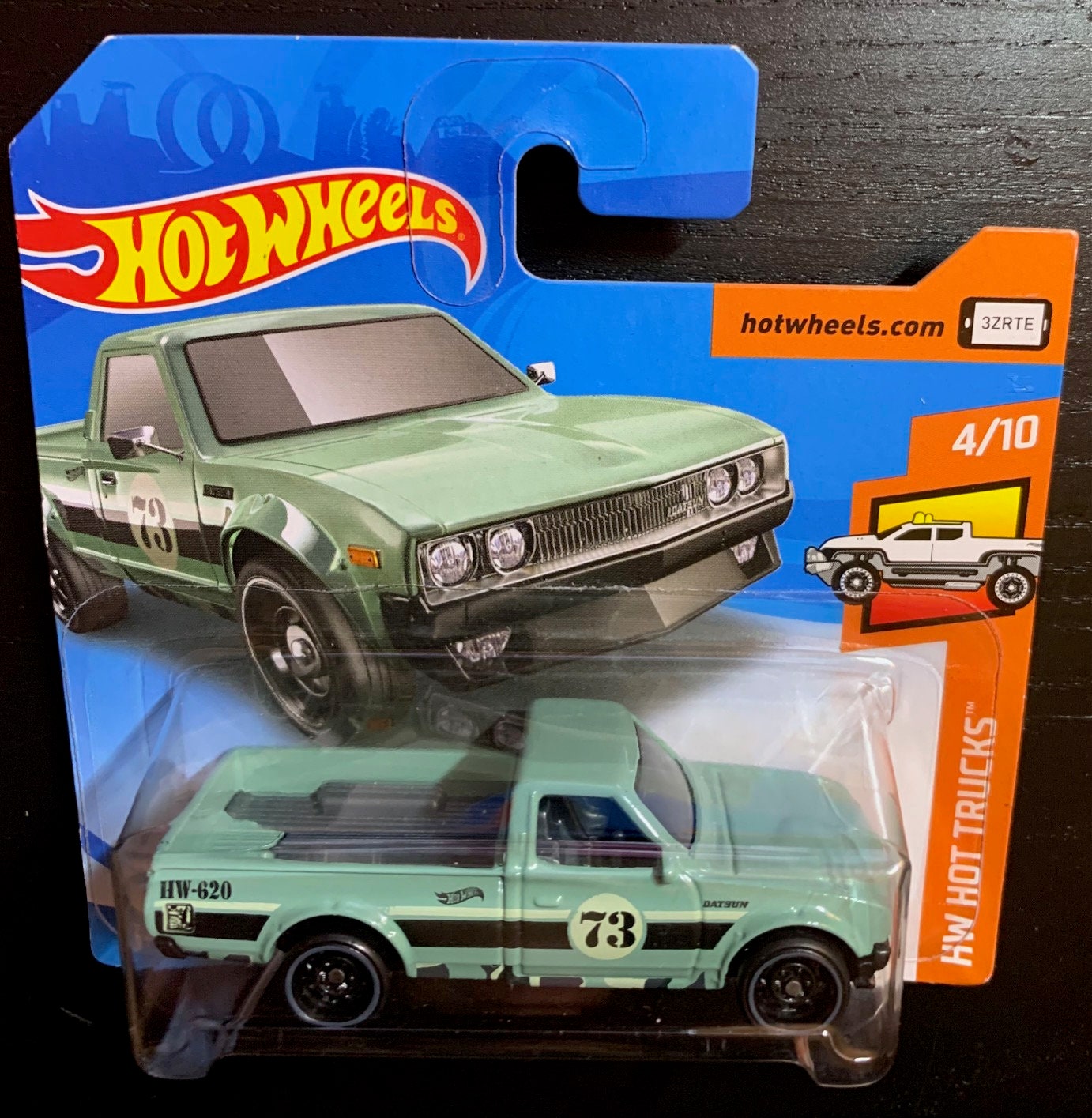 Hot Wheels Datsun 620 Nissan Pickup-turquoise/green-hw Hot Trucks