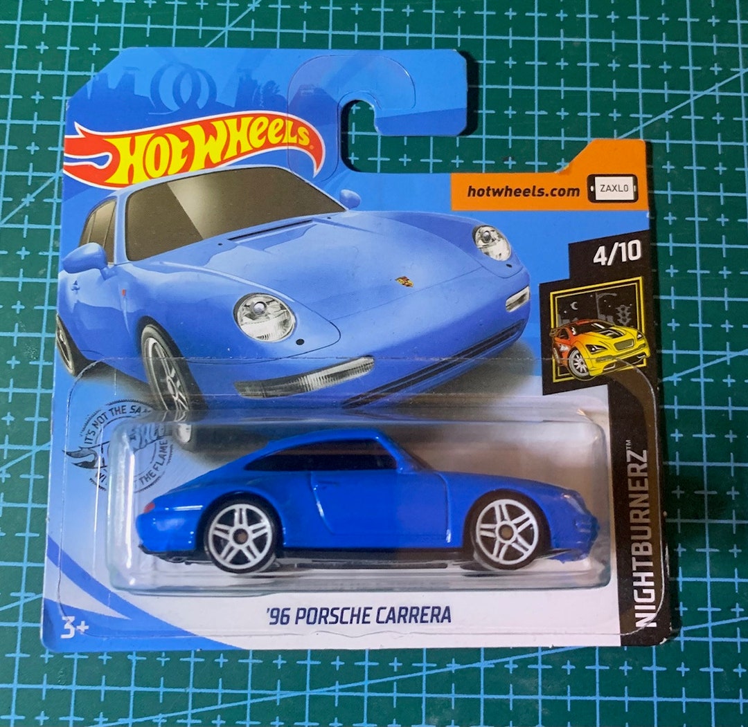 Hot Wheels 1996 Porsche Carrera-blue With White Wheels Short Card
