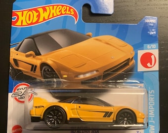 Hot Wheels 1990 Acura NSX-Yellow With Black Roof-HW Japan Imports Short Card-Hard to Find Collector Miniature Model 1/64