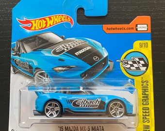 Hot Wheels 2015 Mazda MX-5 Miata-blue With Black Interior-hw Speed