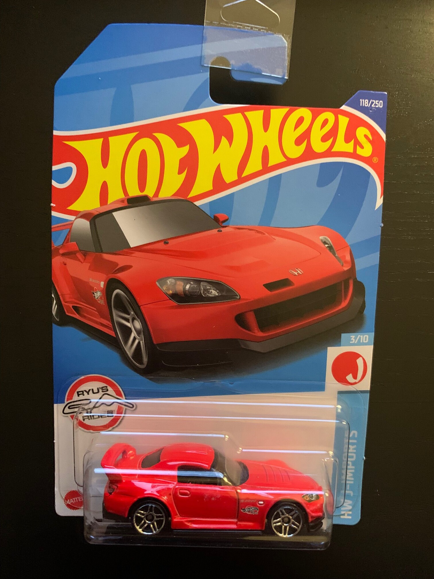 Hot Wheels Honda S2000-red With Black Interior Long Card-hard to