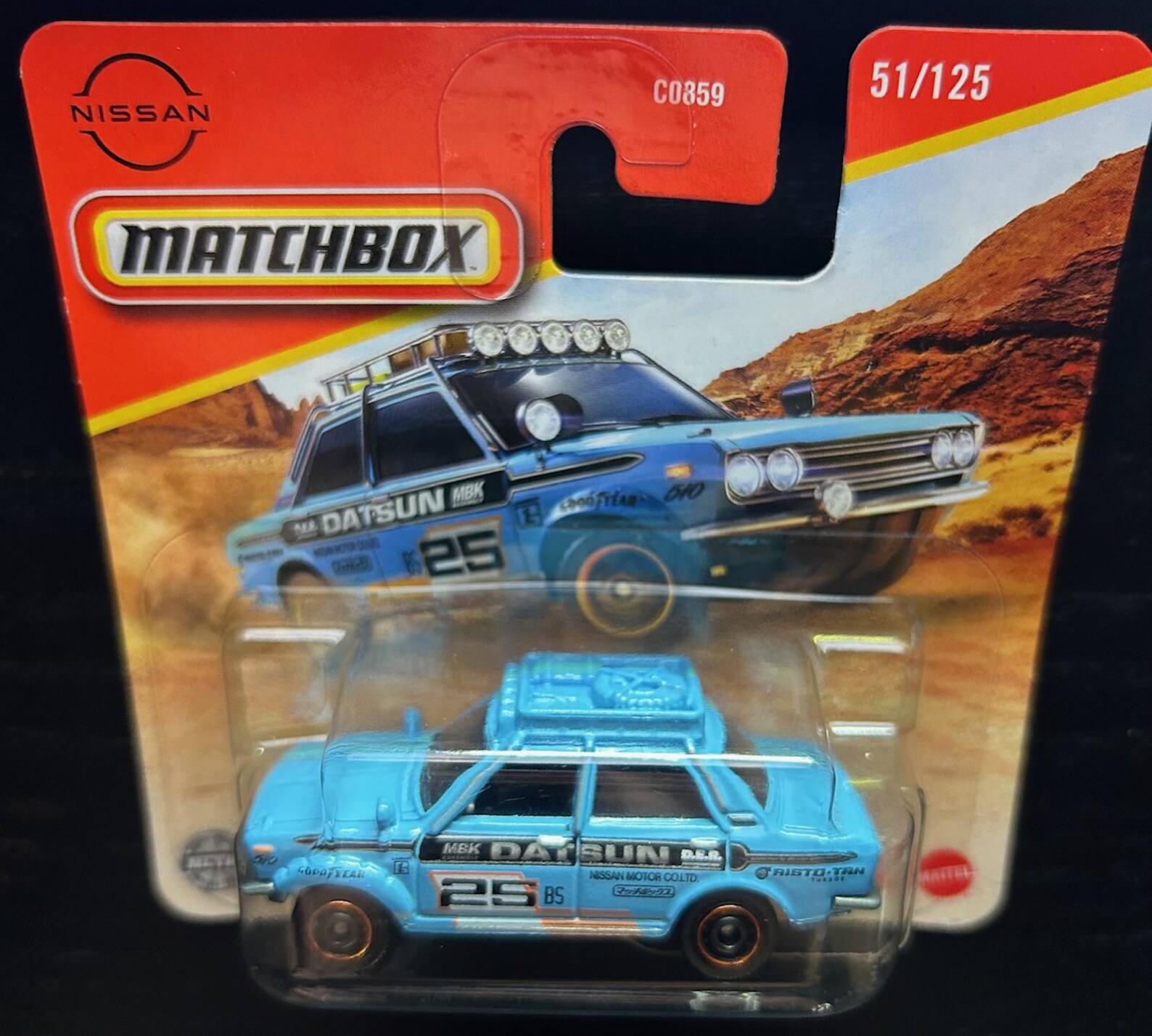 Matchbox 1970 Datsun 510 Rally Blue With Black Interiorshort Card