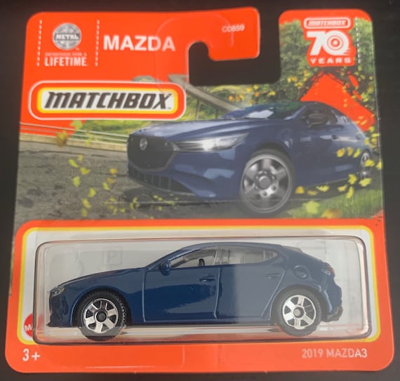 Matchbox 2019 Mazda 3-blue With Black Interior-short Card-hard to