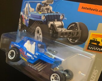 Hot Wheels 1942 Willys MB Jeep-blue With White Wheels-baja Blazers