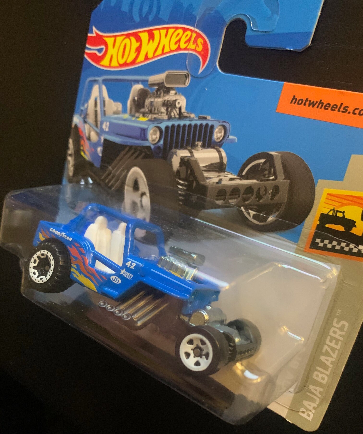 Hot Wheels 1942 Willys MB Jeep-blue With White Wheels-baja Blazers