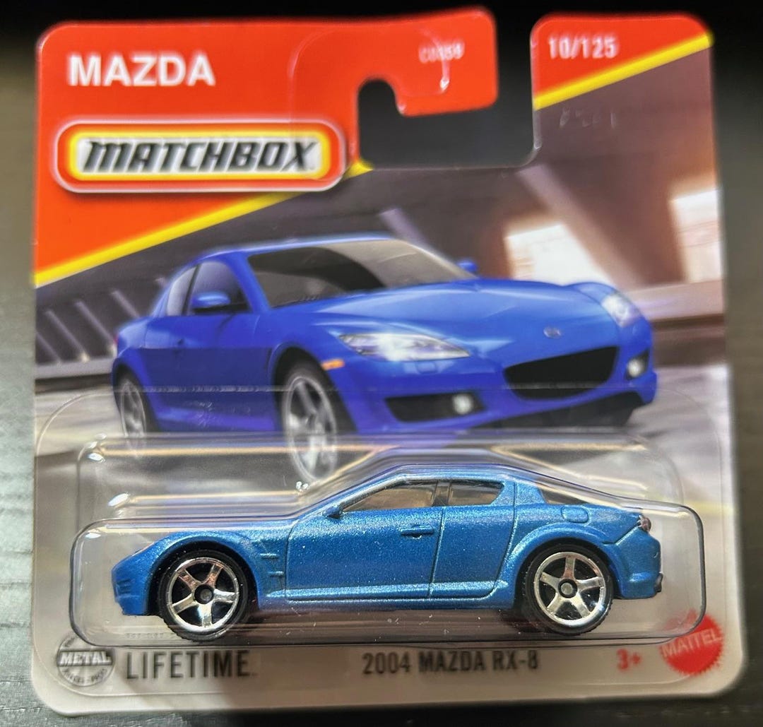 Matchbox 2004 Mazda Rx-8 -blue With Black Interior-short Card