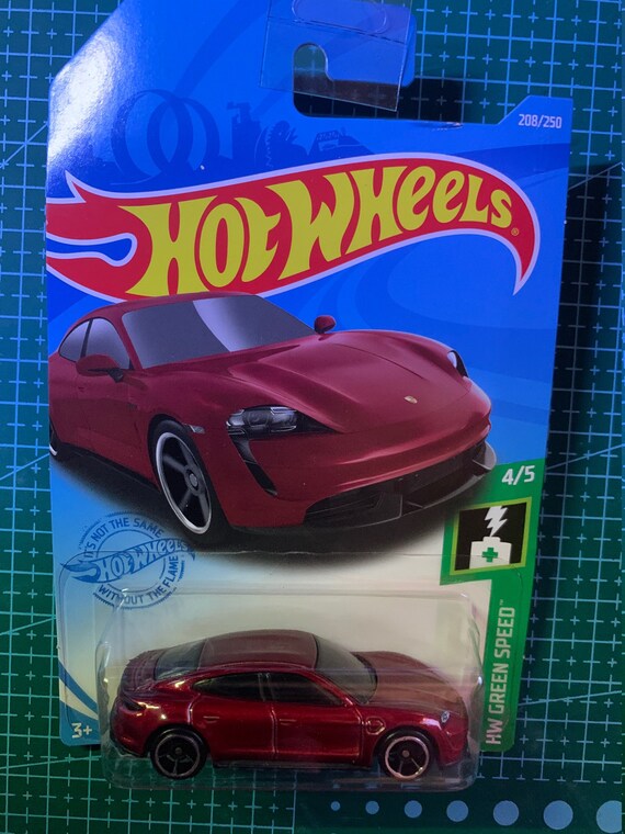 Hot Wheels Porsche Taycan Turbo S-dark Red-long Card-hw Green