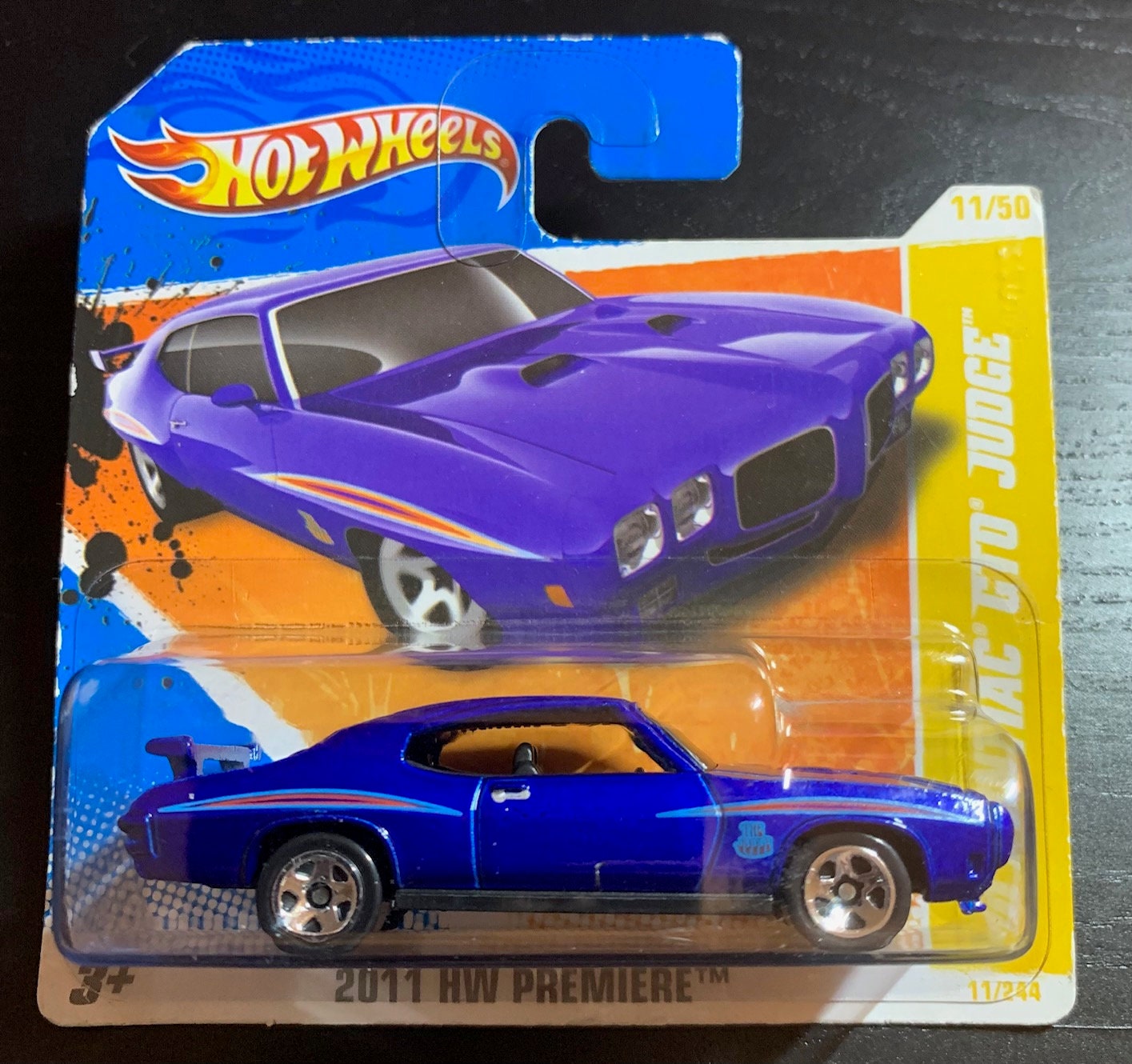 Hot Wheels 1970 Pontiac Gto-judge-blue With Black Interior-2011