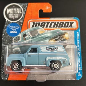 Matchbox 1955 Ford F-100 Lieferwagen-Matt Blau-Kurze Karte-Schwer zu Finden Sammler Miniatur Modell 1/64