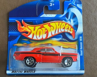 Hot Wheels 1970 Plymouth Road Runner- Red With Black Stripes-2001