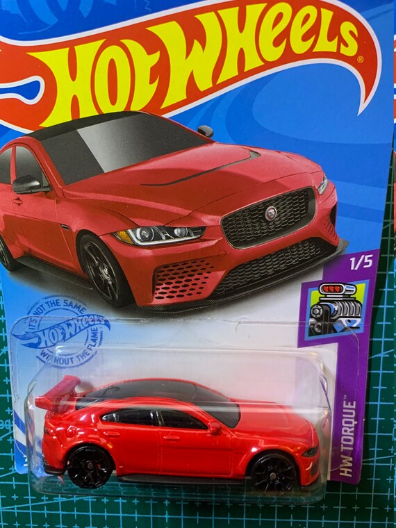 Hot Wheels Jaguar XE SV Project 8-red With Black Wheels- Long Card