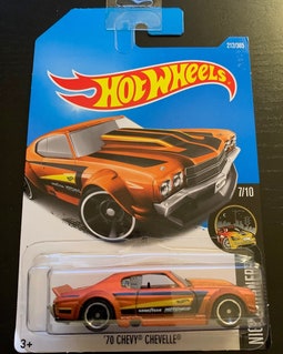Hot Wheels 1970 Chevrolet Chevelle-matte Orange- Long Card -hard