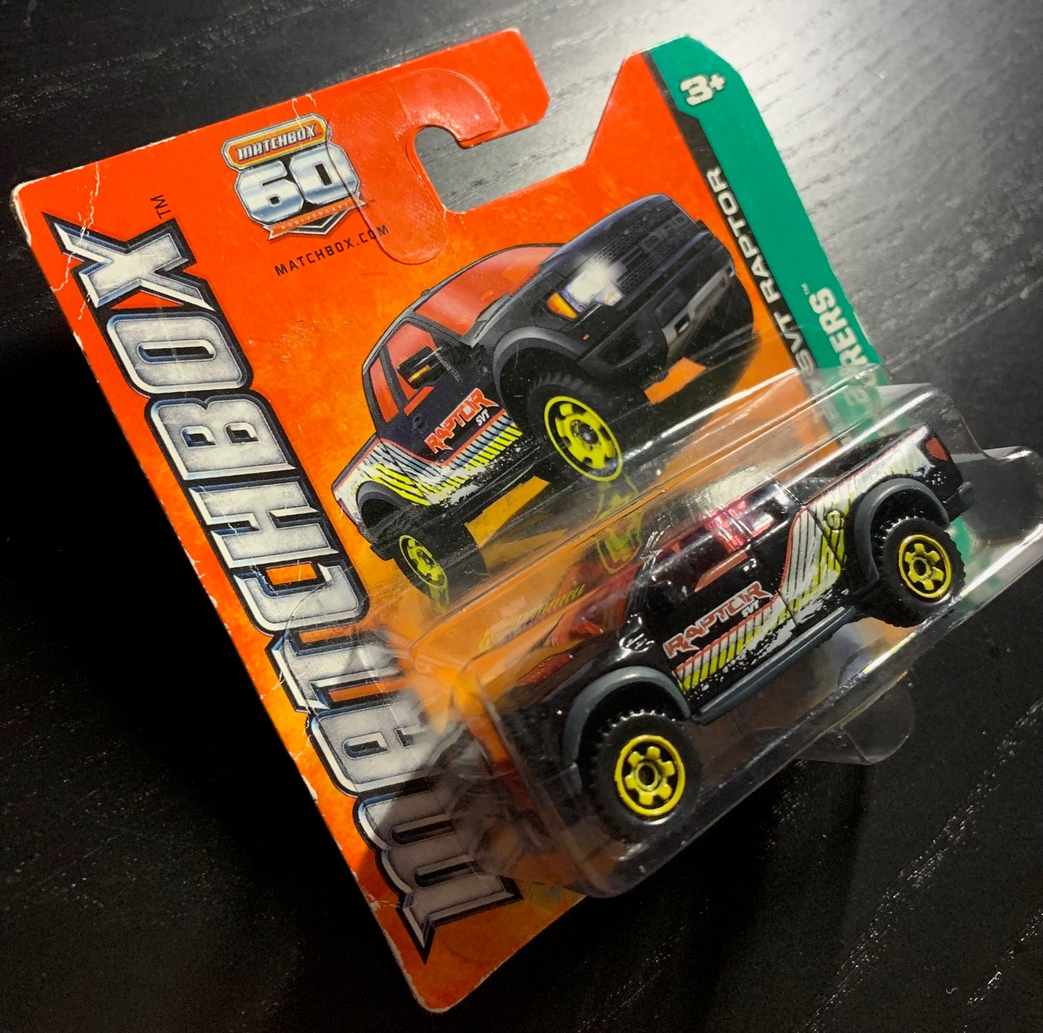 Matchbox 2010 Ford F-150 SVT Raptor-black With Red Windows