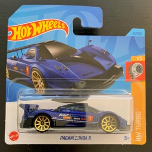 Hot Wheels Pagani Zonda R-Blau mit Goldräder-Kurze Karte-HW Turbo-Schwer zu finden Sammler Miniaturmodell 1/64