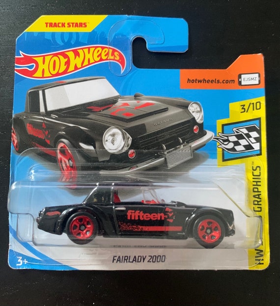 Hot Wheels Fairlady 2000 datsun black With Red Wheels hw Race Day
