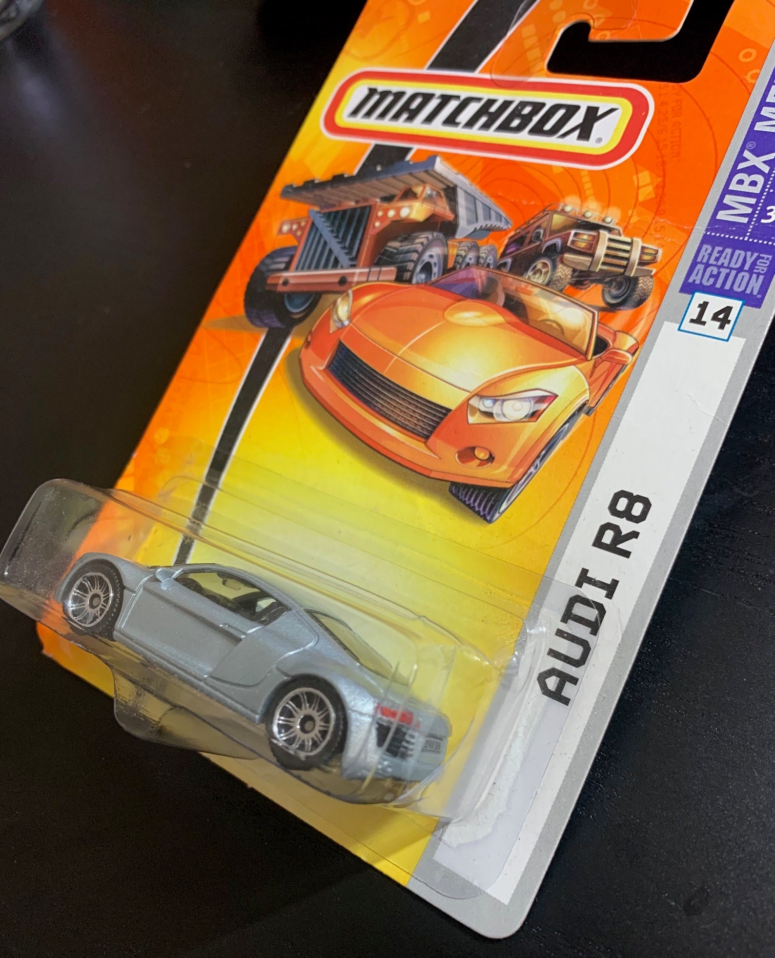 Matchbox Audi R8-silver With Black Interior-2007 MBX Metal-long Card ...