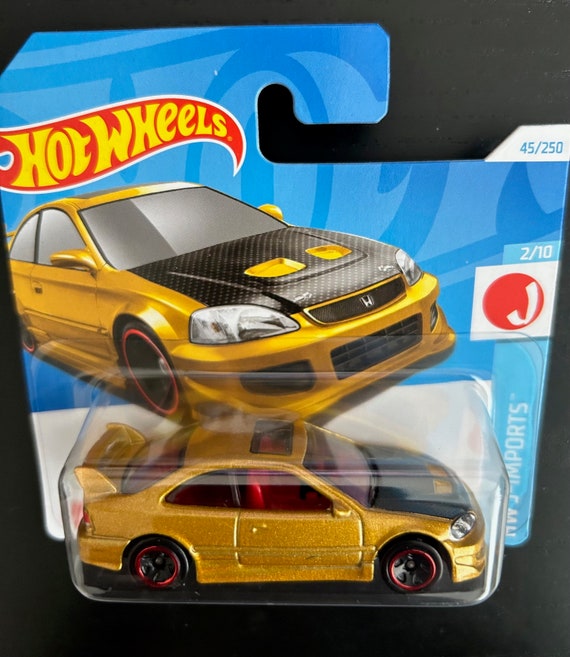 Hot Wheels Honda Civic Si-gold With Black Hood- Short Card-hard to