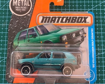 Matchbox 1990 Volkswagen Golf Country-Light Blue With Black Interior-Short Card-Hard to Find Collector Miniature Model 1/64