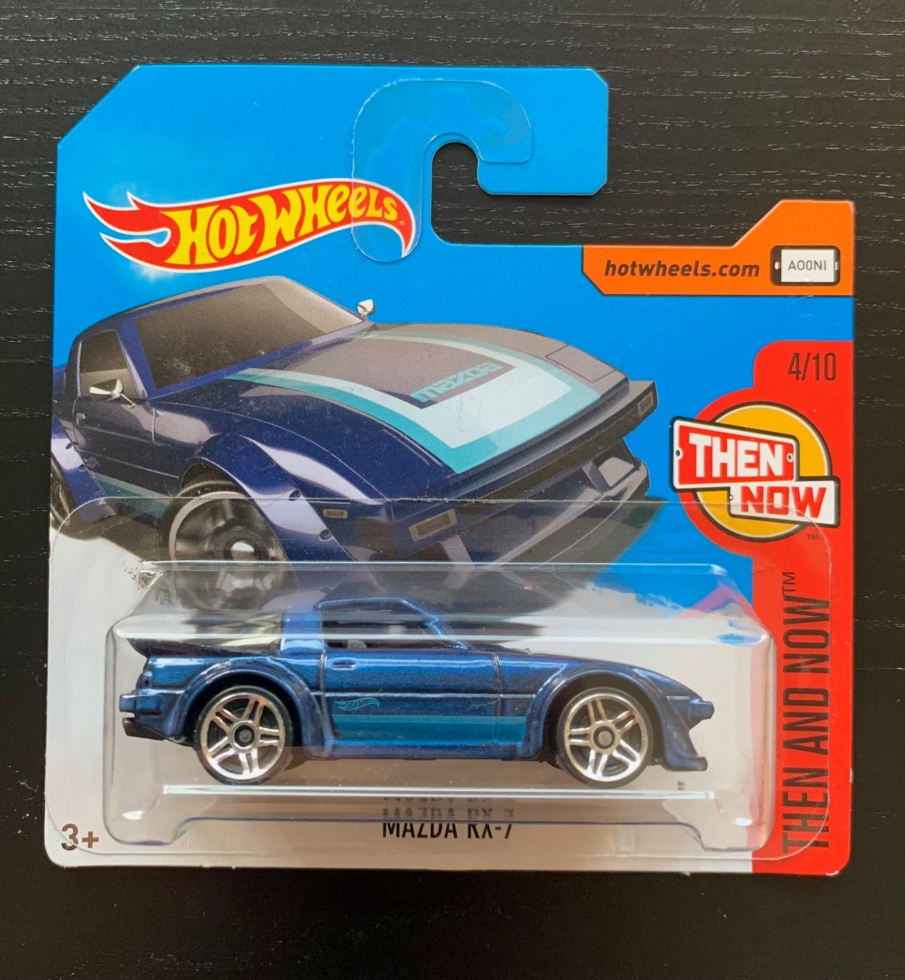 Hot Wheels Mazda Rx-7-blue With Black Interior- Short Card-2017
