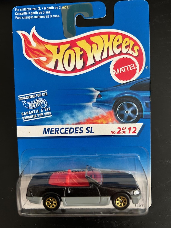 Hot Wheels Mercedes-benz SL- Black With Red Interior- 1995 Long
