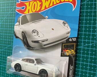 Hot Wheels 96 Porsche Carrera white With Grey Wheels Long Card