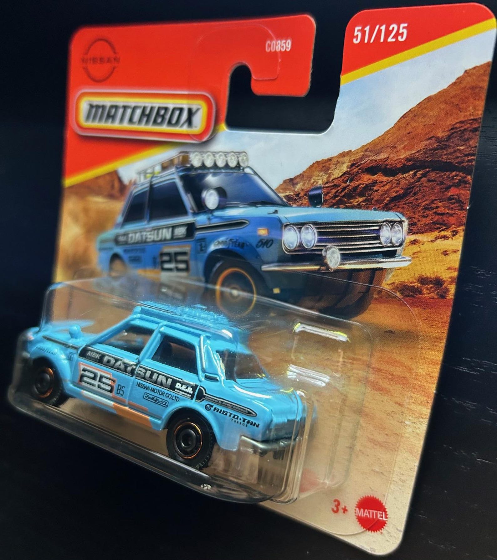 Matchbox 1970 Datsun 510 Rally Blue With Black Interiorshort Card