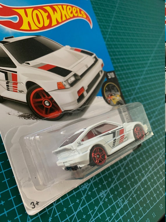 Hot Wheels 1985 Honda CR-X -white With Red Wheels-nightburnerz