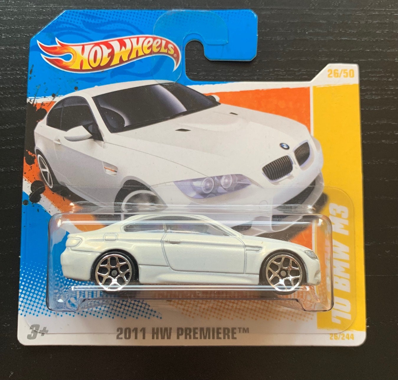 2011 Hot Wheels New Models '10 BMW M3 Red on 2 Car Bands Included Card  #26/244