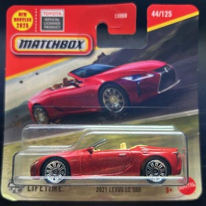 Matchbox 2021 Lexus LC500- Rot Mit Tan Innen-Kurze Karte- Seltenes Sammler-Miniatur-Modell 1/64