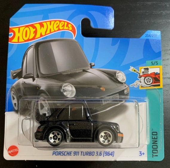 Hot Wheels Porsche 911 Turbo 3.6-(964)- Black-tooned Version-short
