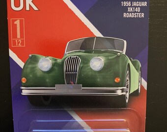 Matchbox '56 Jaguar XK140 Roadster Die-Cast Car – Dark Green 1:64 Scale Collectible (Road Trip Series 17/20) - View #3
