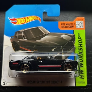 Hot Wheels issan H/T 2000GT-X Schwarz mit Gold Räder-2014 HW Workshop-Short Card Sammler-Miniatur Modell 1/64