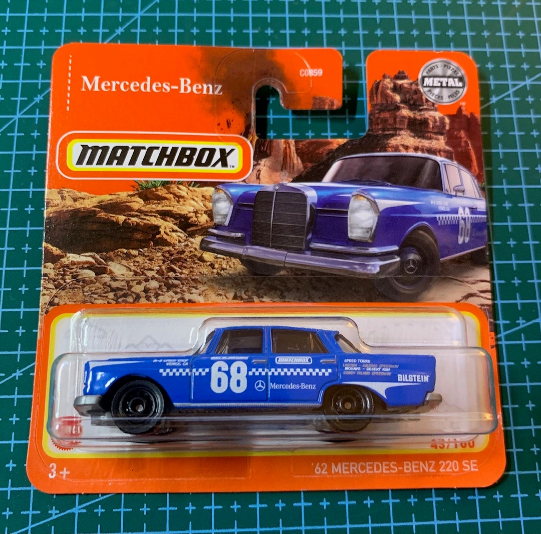 Matchbox 1962 Mercedes-benz 220 Se-blue With Black Wheels-short