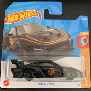 Hot Wheels Porsche 935 – Schwarz mit schwarzen Rädern – kurze Karte – HW Turbo – schwer zu findendes Sammler-Miniaturmodell 1/64