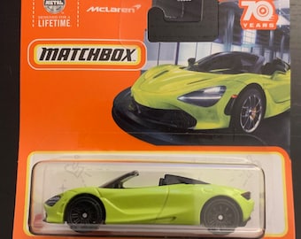 Matchbox 2019 McLaren 720S Spider-Green With Black Wheels-Short Card-Hard to Find Collector Miniature Model 1/64