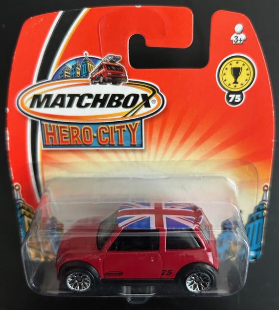 Matchbox Mini Cooper S-red With Union Jack on Roof-2003 Hero City