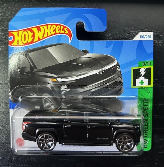 Hot Wheels Chevrolet Silverado EV RST- Black With Black Interior