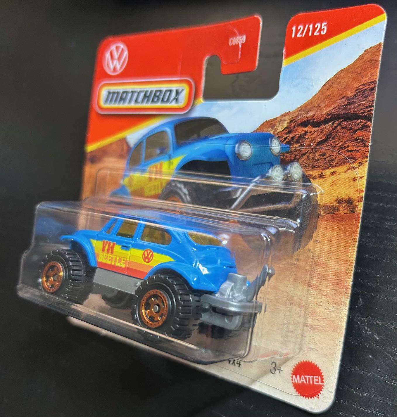 Matchbox Volkswagen Beetle 4x4-blue With Yellow/orange Decals
