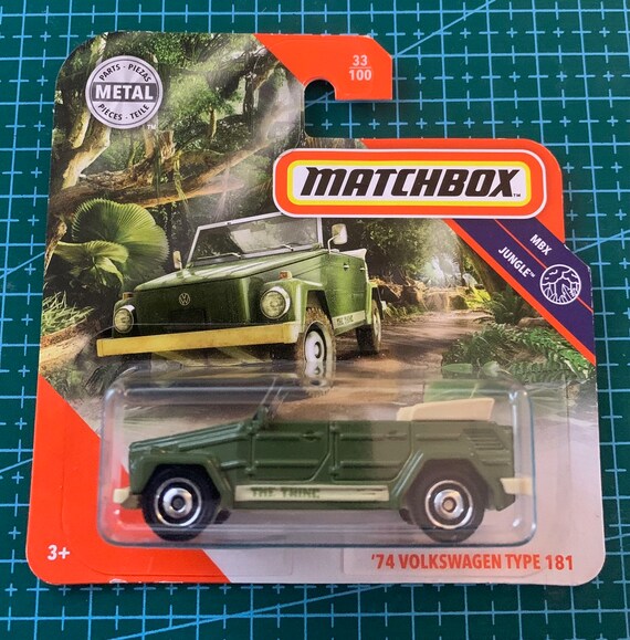 Matchbox VW Volkswagen Type 181 green With Tan Interior short Card