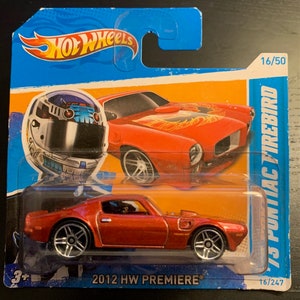 Hot Wheels 1973 Pontiac Firebird-Rot mit schwarzem Interieur-2012 Short Card-Schwer zu finden Sammler Miniaturmodell 1/64