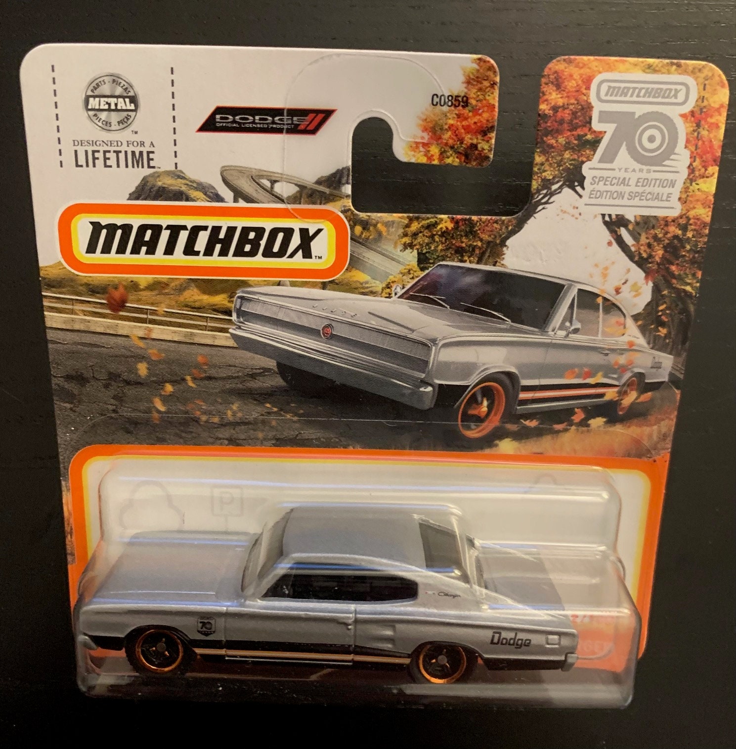 Matchbox 1966 Dodge Charger-silver With Black Interior-short Card