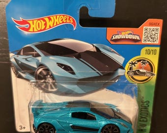Hot Wheels Lamborghini Sesto Elemento - Verde azulado con rayas