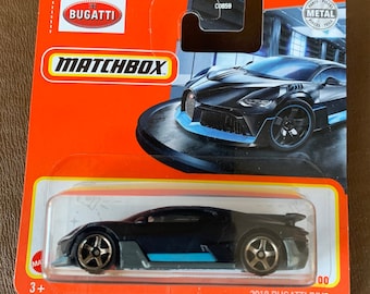 Matchbox 2018 Bugatti Divo- Matte Grey/Blue-MBX Metal Short Card-Hard to Find Collector Miniature Model 1/64
