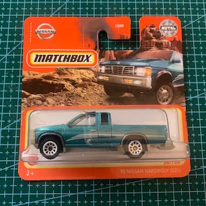 Matchbox 1995 Nissan Hardbody-Turquoise With Chrome Wheels-Short Card -Hard to Find Collector Miniature Model 1/64