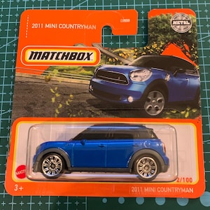 Matchbox 2011 BMW Mini Countryman-Blu con tetto nero-Short Card - Difficile da trovare modello in miniatura da collezione 1/64