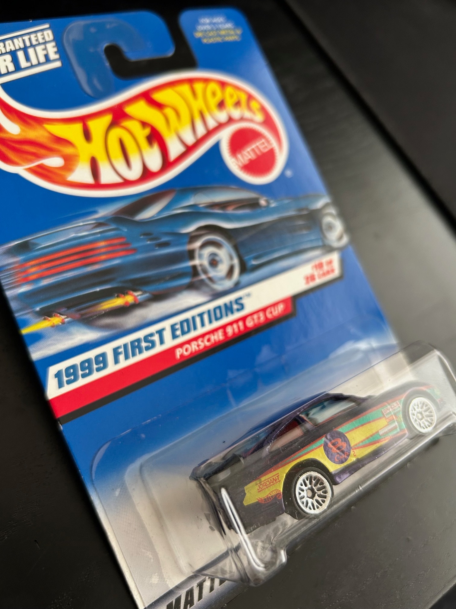 当時物　7色LED 廃盤　レア　OH-957　大日向 Hot Wheels Porsche 911 GT3 Cup-purple With Blue Lights- 1999 First