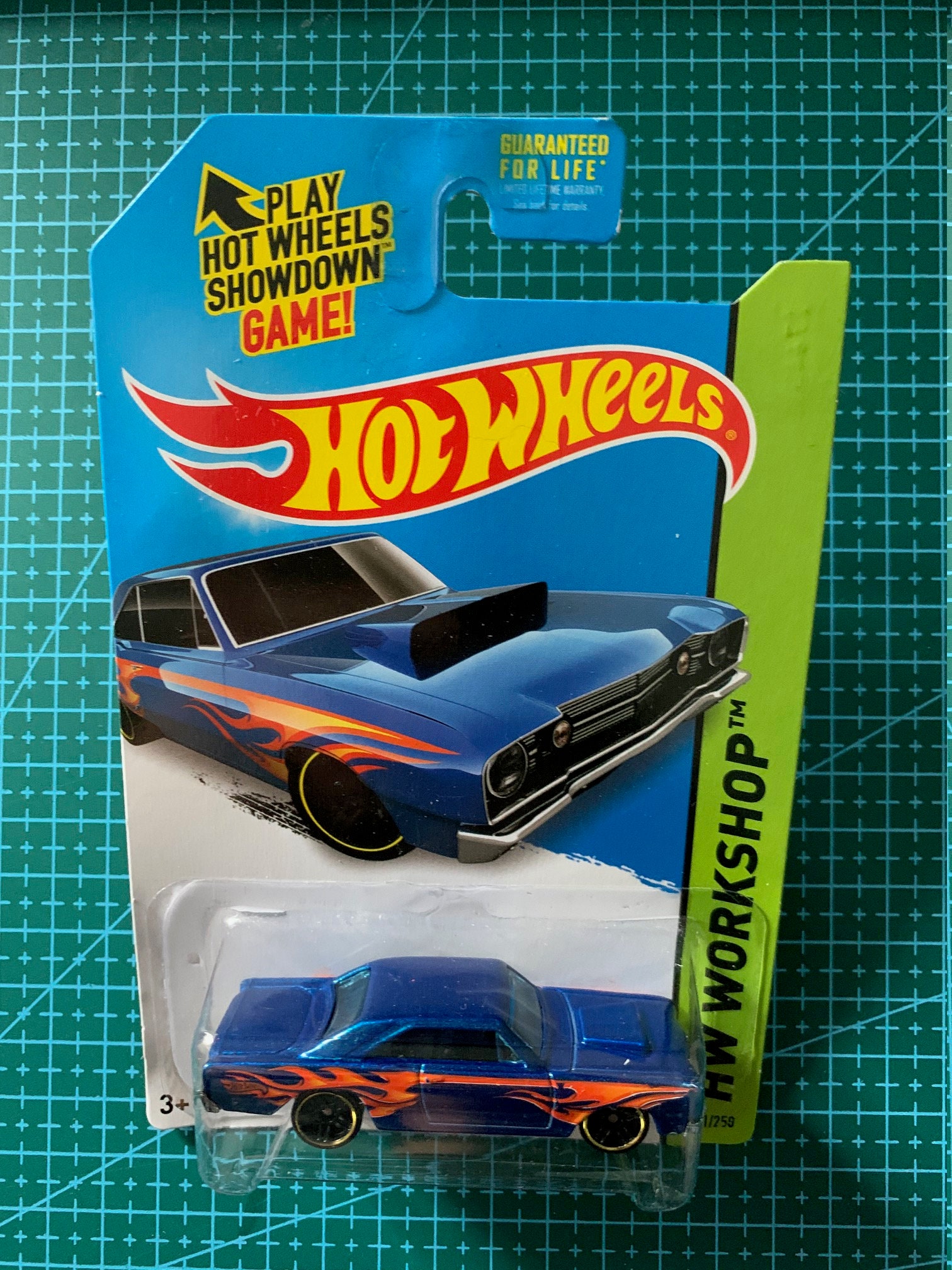 Hot Wheels 1968 Dodge Dart- Blue With Orange Flames-2015 HW