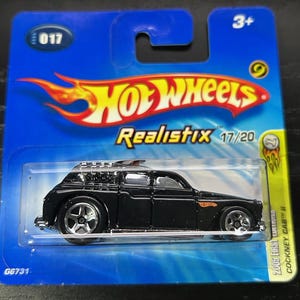 Hot Wheels Cockney Cab II-London Taxi-Schwarz Mit Chrom Fenstern-2005 Erstausgaben-Short Card-Schwer zu Finden Sammler Miniatur Modell 1/64