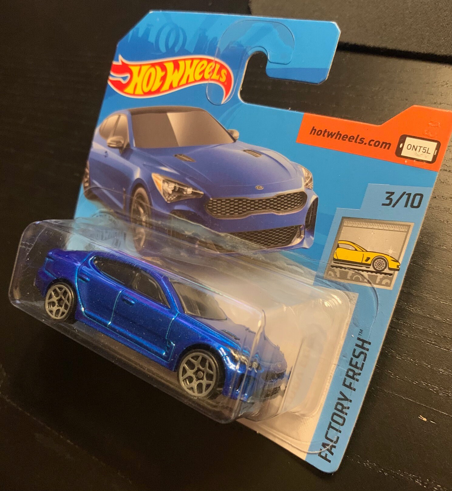 Hot Wheels 2019 Kia Stinger Gt-factory Fresh-blue-short Card-hard
