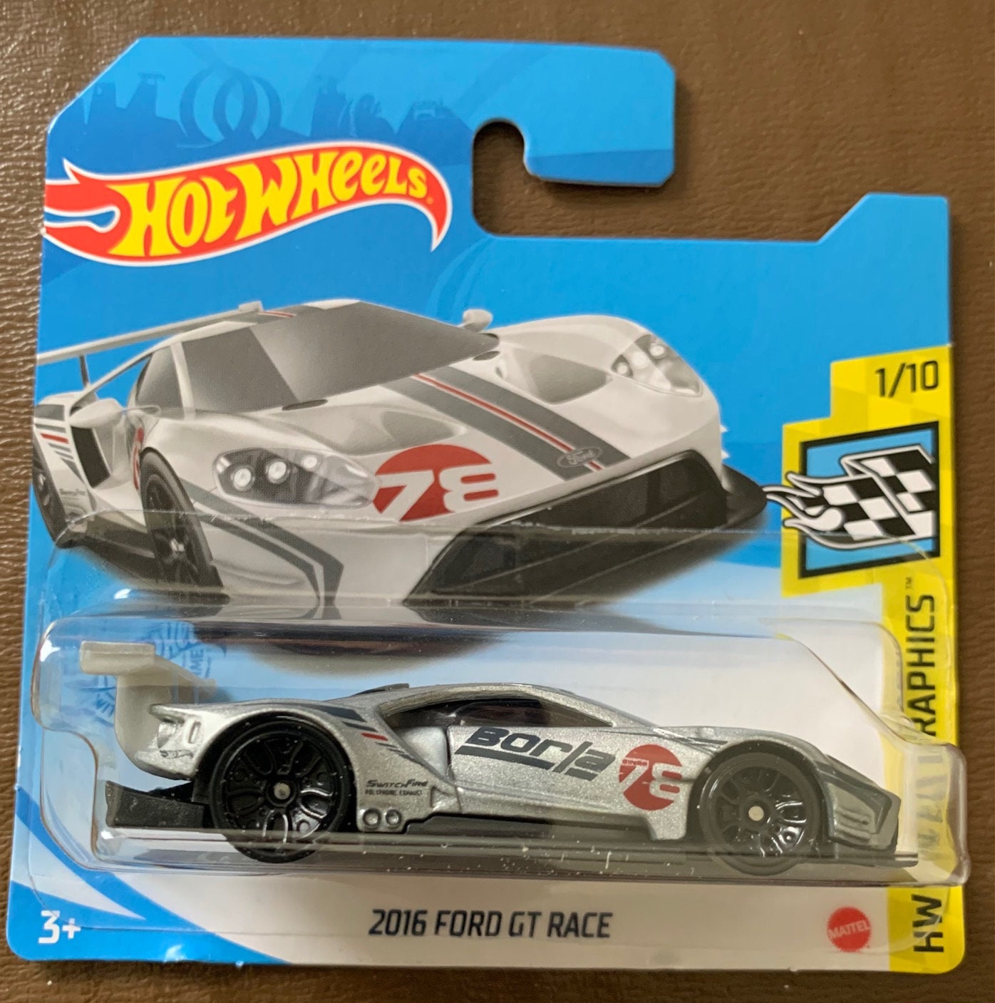 ホットウィール 2016 フォード GT レース - シルバー、ブラック